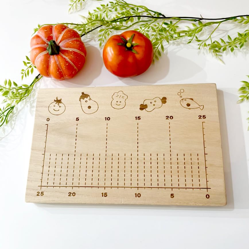 KATOMOKU Cutting Board for Helpers km-87 with Measuring Marks, Paulownia Wood (Natural Wood)