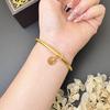 Ancient Vietnam Sand Gold Lotus Blessing Bracelet - National Tide Twin Worlds Joy