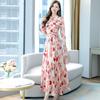 Winter Korean Version Slim and Thin New Dress Hot Mom Long Sleeve Mom Dress Big Skirt New Winter Chiffon