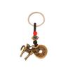 Chinese Lucky Horse Car Keychain Zodiac Brass Gourd Five Emperors Money Key Chain Metal Feng Shui Coins Lucky Key Ring