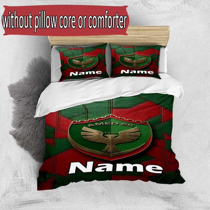 3pcs Duvet Cover Set (1*Duvet Cover + 2*Pillowcase, Without Core), Custom Name Amed SK Pattern Bedding Set, Home Bedroom Decor Gift