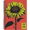 TF Publishing July 2025 - June 2026 Andy's Sunflower Medium Weekly Monthly Planner - 12 Month Academic Planner 2025-2026 with Durable Cover, Thick