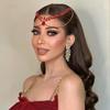 Exquisite Bride Forehead Head Chain Shining Woman Headwear Wedding Rhinestone Headband  Dance Party