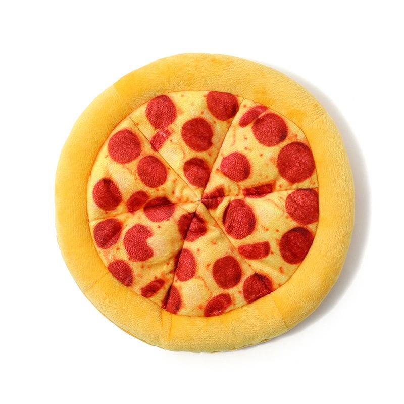 Plysch Hundleksak Donut Pizza Form Husdjur Pipiga Leksaker för Små Stora Hundar Rengöring Tänder Valp Tugga Ljudleksak Husdjurstillbehör