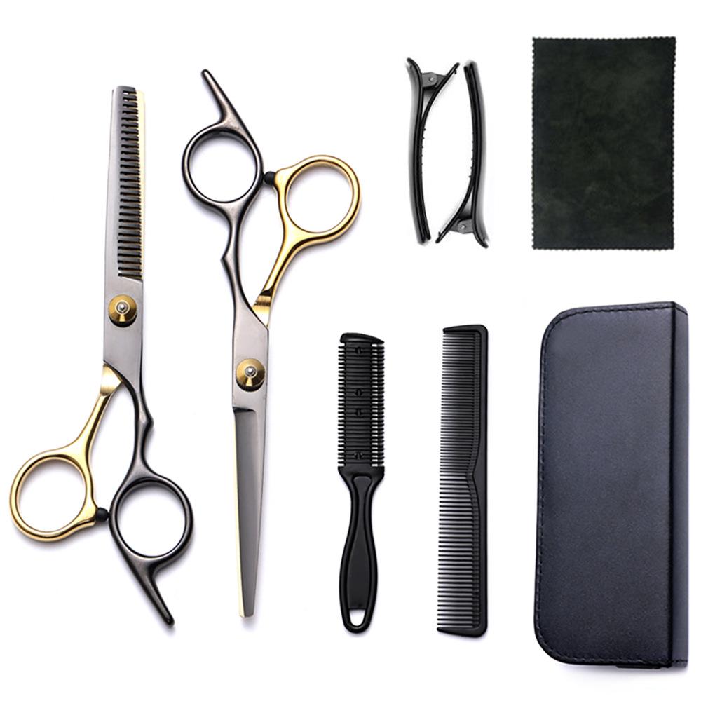 Hairdressing Scissors Set: Colored Straight-Tooth & Thinning Bangs Scissors for Professional Stylists