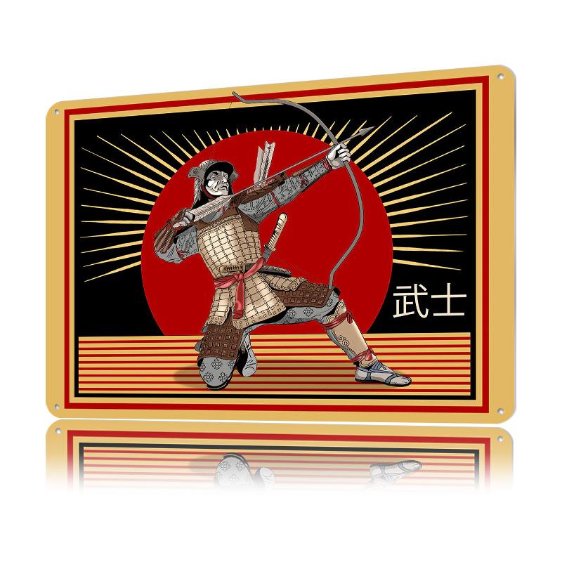 Samurai Tin Poster Customized Wall Art Retro Vintage Metal Signs for Fans Room Decoration Home Decor Items House Bar Accessories
