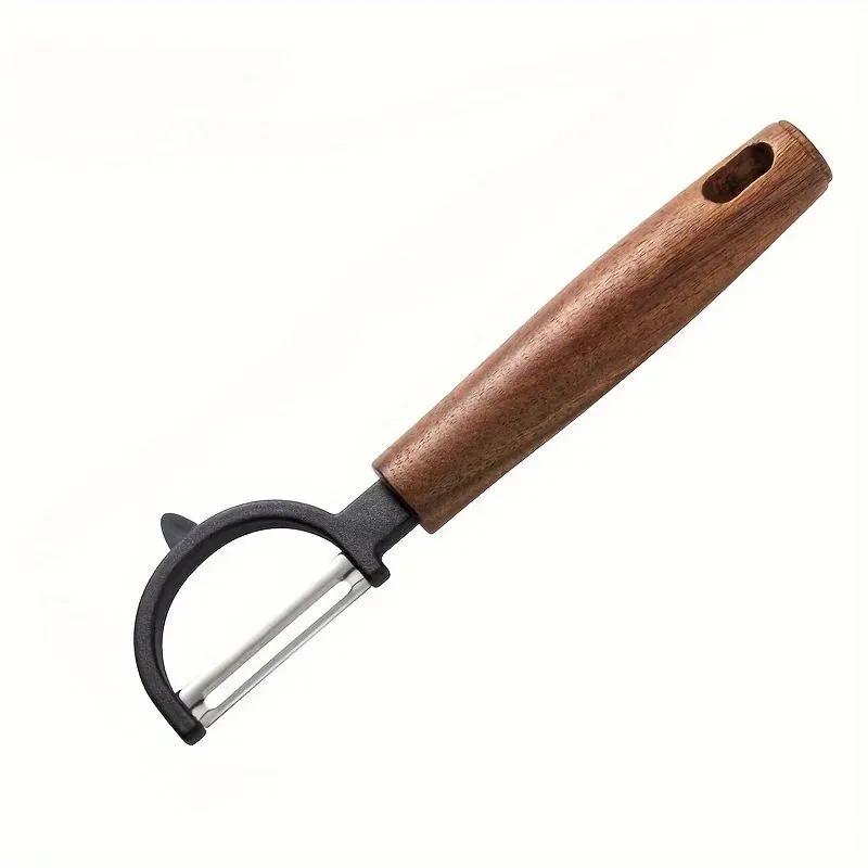Stainless Steel Peeler with Acacia Wood Handle Vegetable Fruit Peeling Tool Kitchen Gadget for Efficient and Precise Peeling One Size