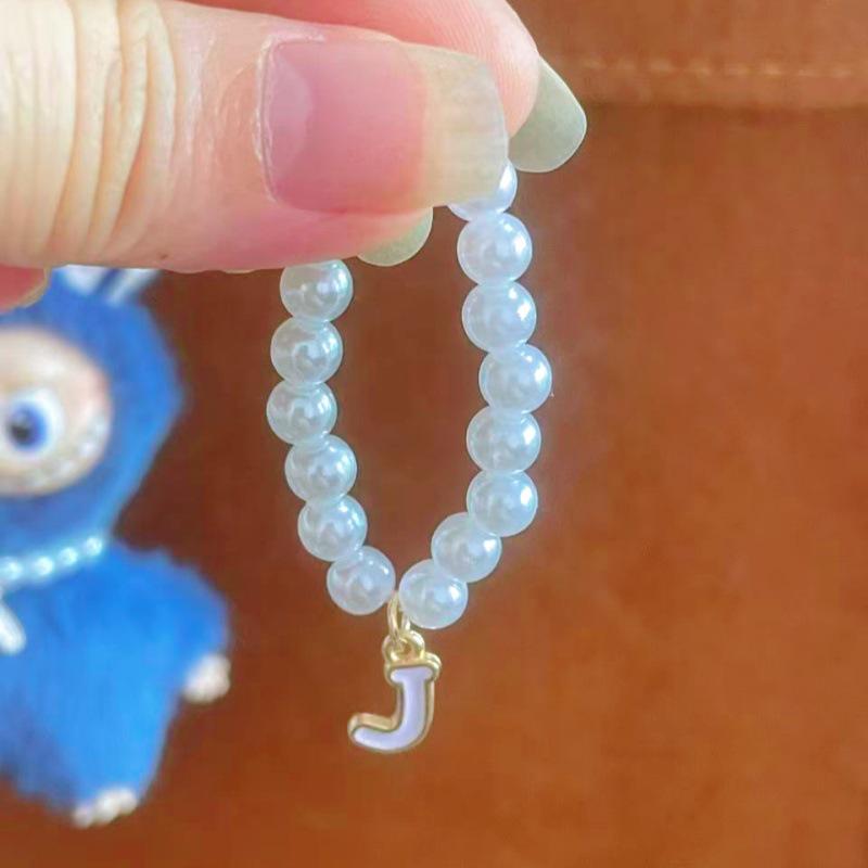 Mini Labubu 4th Gen Pearl Necklace with 26 Letter Pendant and Pendant Accessories for Doll Clothes