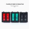 Red/Green 6-Pin Double-Gang Rocker Switch with Light for Electric Griddle/Heater