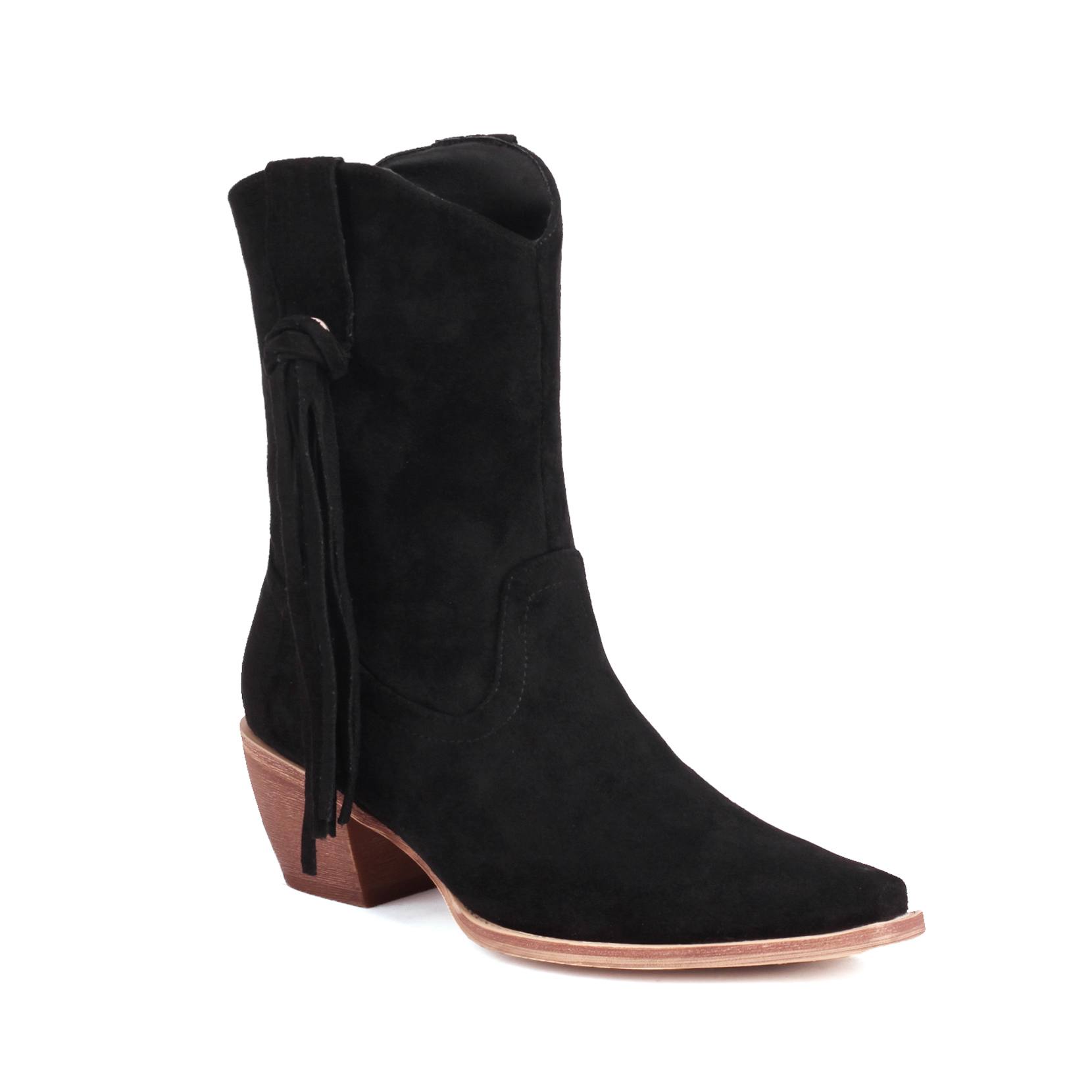 Обувь Krazing Pot Faux Fur Осень-зима Толстые высокие каблуки Ковбойские сапоги Леопардовый узор Европейский стиль Теплые ботильоны 43 5735₽