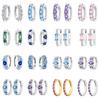 Colorful Zircon Hoop Earrings Fashion Women's Copper Silver Plated Earrings Fine Jewelry for Wedding Engagement Party