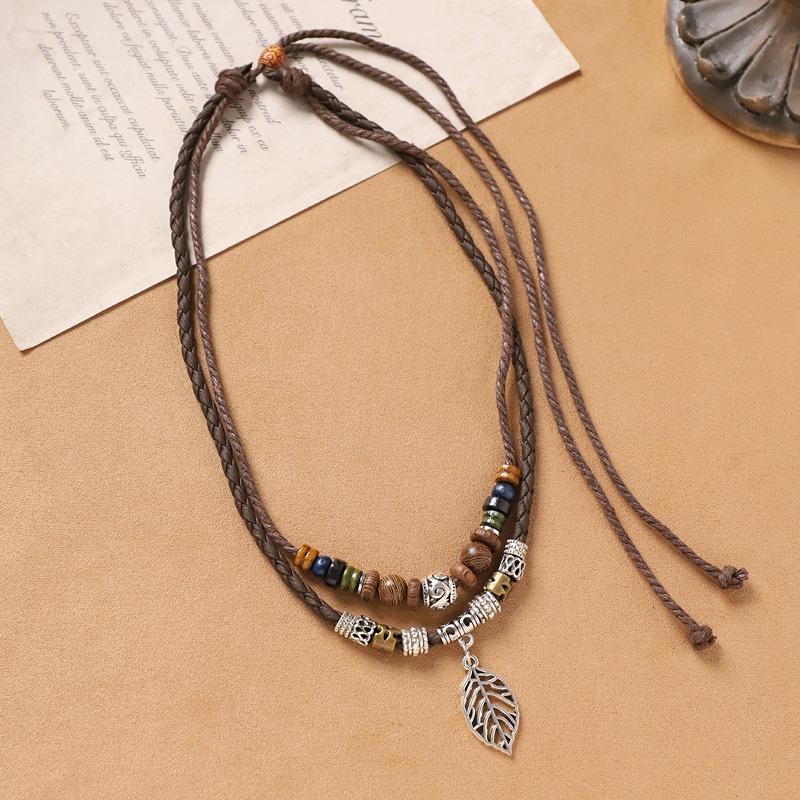 Handwoven Vintage Butterfly Necklace Bohemian Exotic Beaded Stacked Collarbone Chain Woman