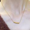 Minimal Versatile Niche Design Small Eggplant Pendant Geometric Titanium Steel 18K Gold Chic Necklace