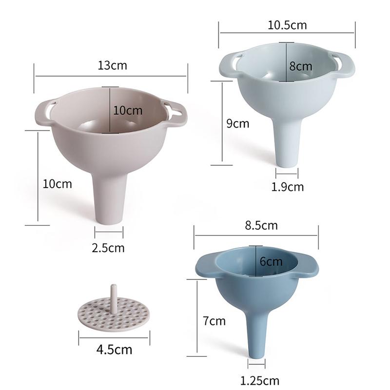MENGTING Multifunctional Funnel Set with Oil Filter, Kitchen Household Oil Strainer Funnel for Decanting Plastic Wine Funnel 4512
