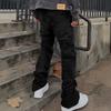 European and American Men's Splicing Slim-fitting Jeans Micro-pull Pants Handsome Denim Trousers