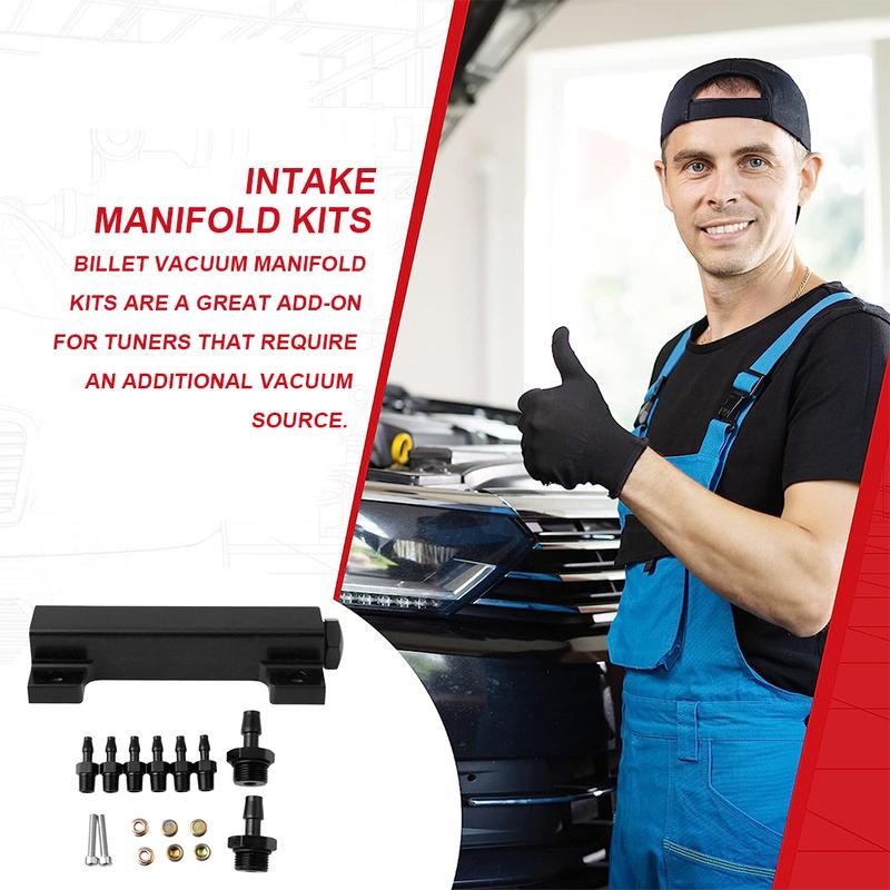 6 Port Vacuum Block Intake Manifold Kit Boost Manifold Universal Vacuum Block Fuel Wastegate Turbo Boost Car Turbos Accessories
