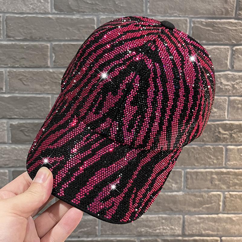 Appearance New Leopard Print Hot Diamond Baseball Hat Men's and Women's Outdoor Sunshade Sunscreen Hat European and American Fashion Casual Cap