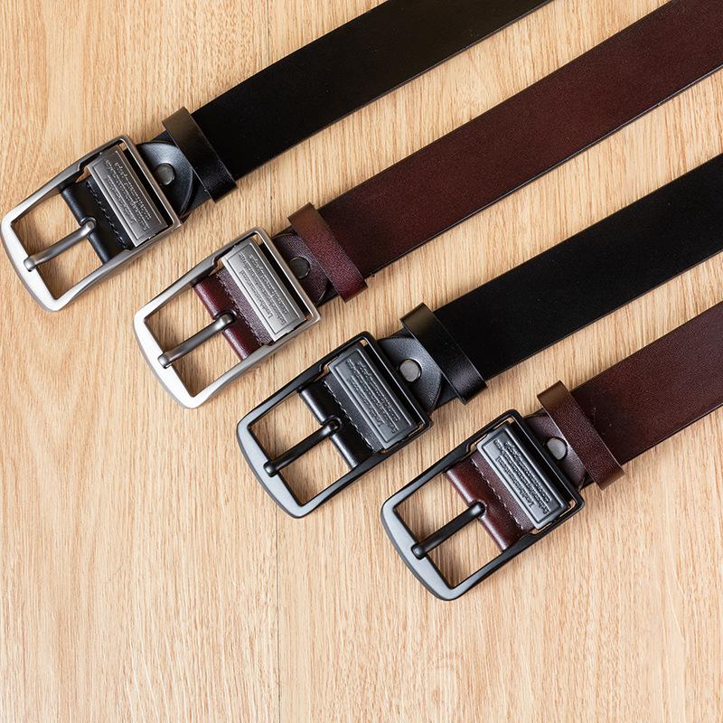 Opasek z pravé kůže Spona Retro Pásek z hovězí kůže Pánské Mládež Středního věku Ležérní Všestranný džínový pásek