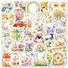 50 Watercolor Fresh Various Small Animal Stickers Notebook Mobile Phone Water Cup Waterproof Decorative Stickers