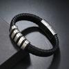 Popular Europe America Trendy Simple Woven Bracelet Alloy Magnetic Clasp Men's Fashion Wristband Jewelry Clothing Accessory
