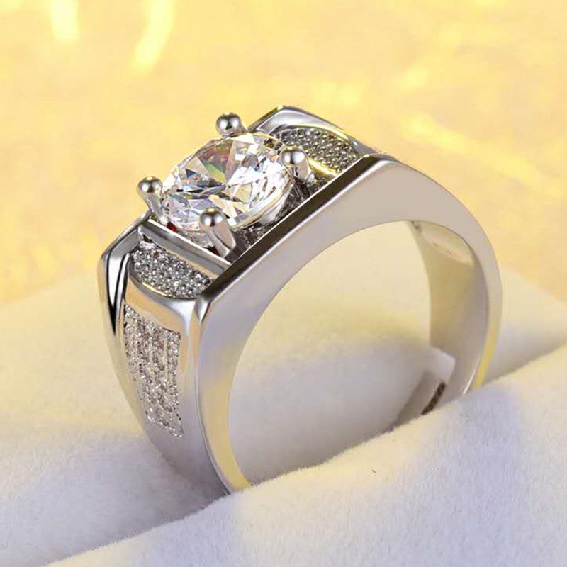 5 Carat Diamond Style Ring Hearts and Arrows PT950 Color Moissanite Open Size Ring for Men and Women 925 Silver Jewelry