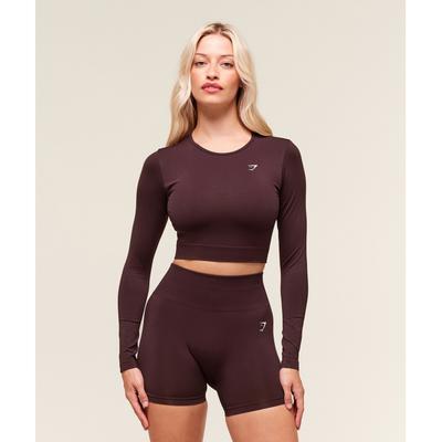 Gymshark Everyday Seamless Long Sleeve Crop Top Cherry Purple B7a2s Pcds
