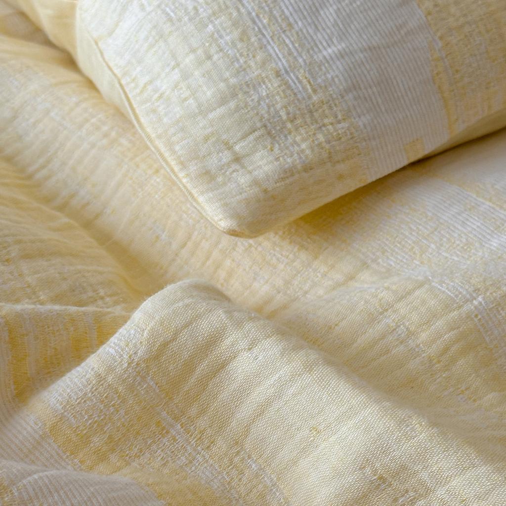 100% Cotton Three-ply Gauze Bedding Set Queen Soft Breathable Queen Duvet Cover Set with Sheets Washed Quilt Cover Pillowcases