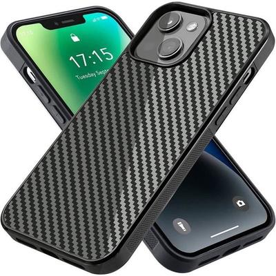 Schutzhülle - E.F.CONNECTION - für iPhone 14 - Flexibel - Kohlefaser - Schwarz