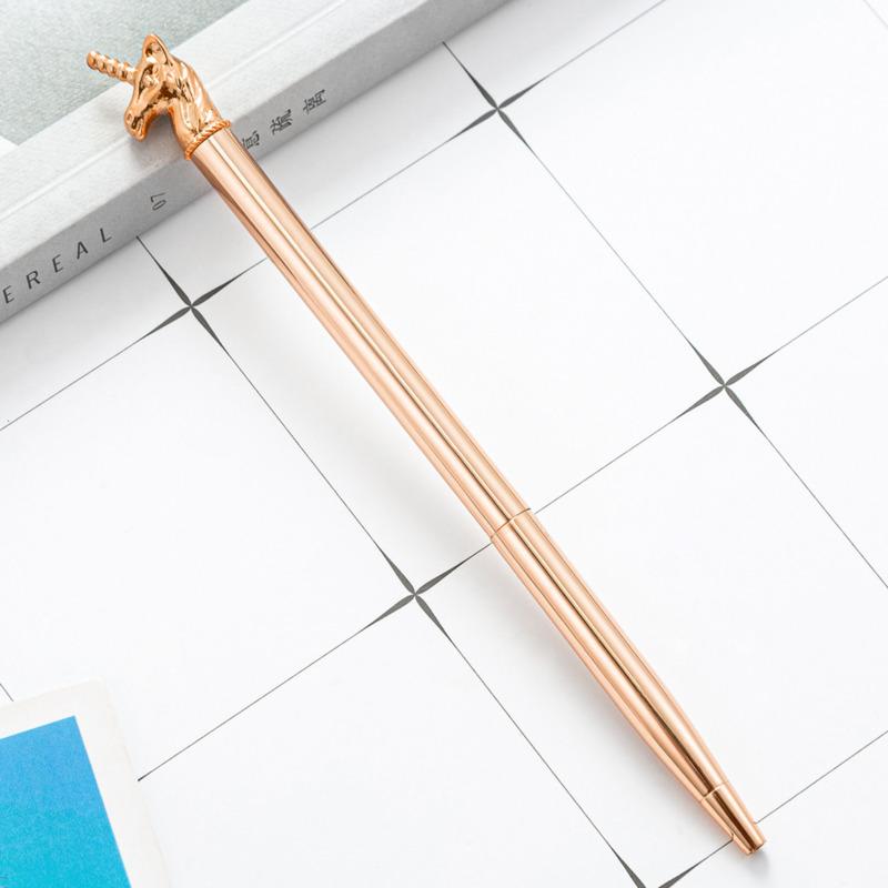 1 Stück Kugelschreiber Einhorn Hochzeit Metall Kupfer Stift Büro Schulbedarf Schreibwaren