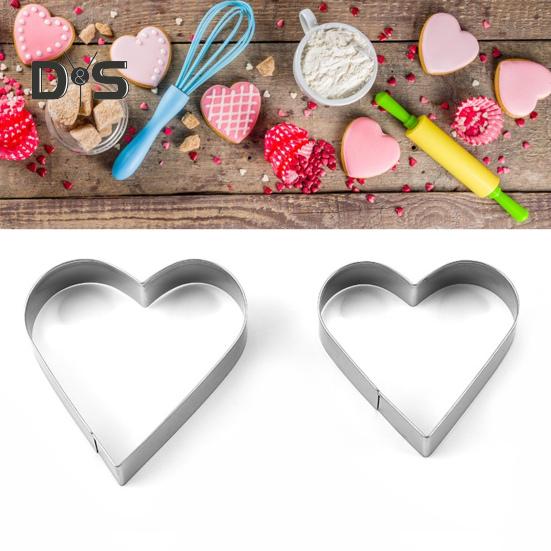 Stainless Steel 5Pcs Cake Mold Smooth Surface Wide Application Heart Shape DIY Paste Mold Baking Accessories