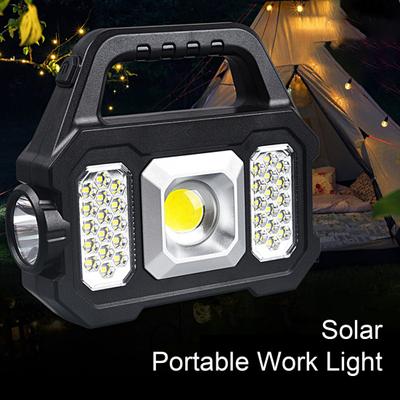 Campinglicht, solarbetrieben, wiederaufladbar, tragbar, multifunktional, 6 Modi, einstellbare Beleuchtung, Seitenlicht, superhelle LED/COB-Außenlampe
