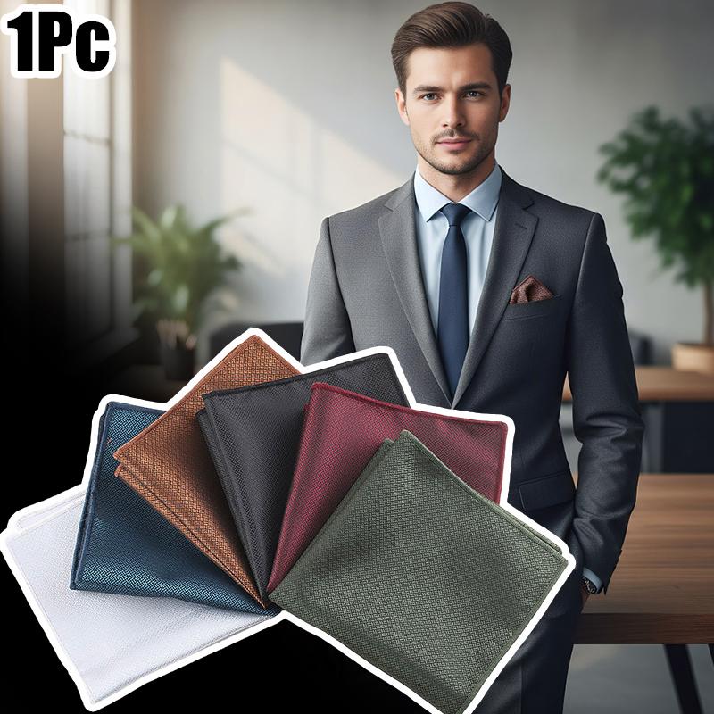 1PC Polyester Fiber Lightweight Pocket Square Gentlemanly Soft Formal Dress Smooth Suit Pockets Delicate Feel Durability