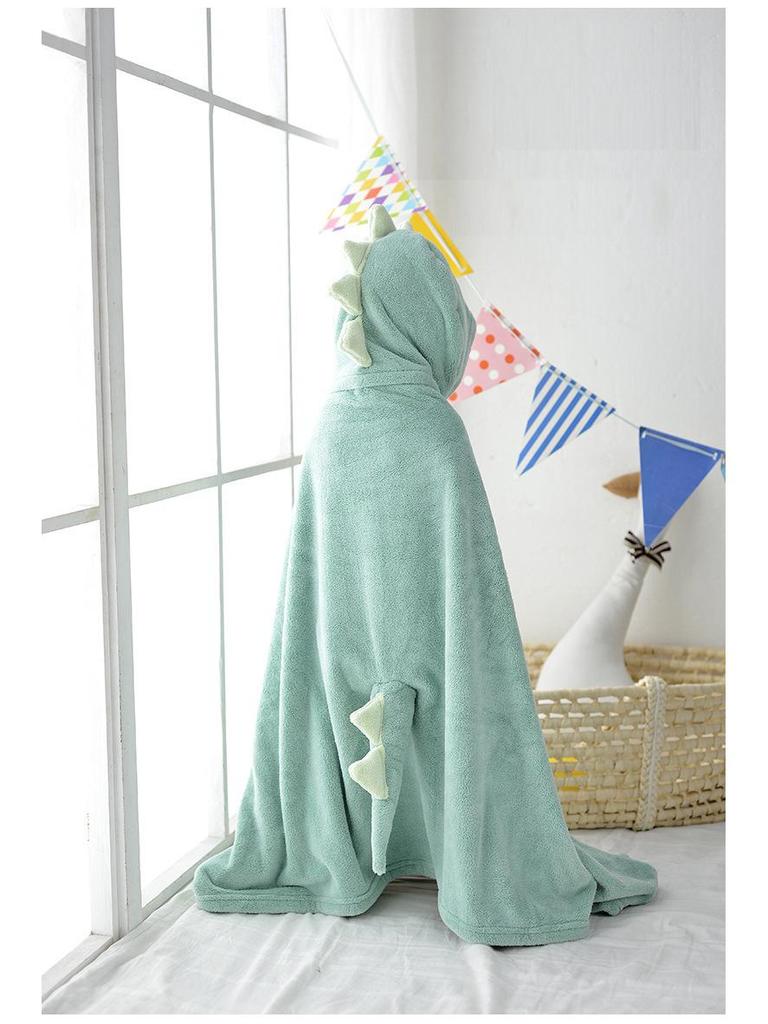 Asciugamano da Bagno con Cappuccio in Pile Corallo Disegnato Xiangfeng per Bambini - Assorbente, Mantella Indossabile per Neonati