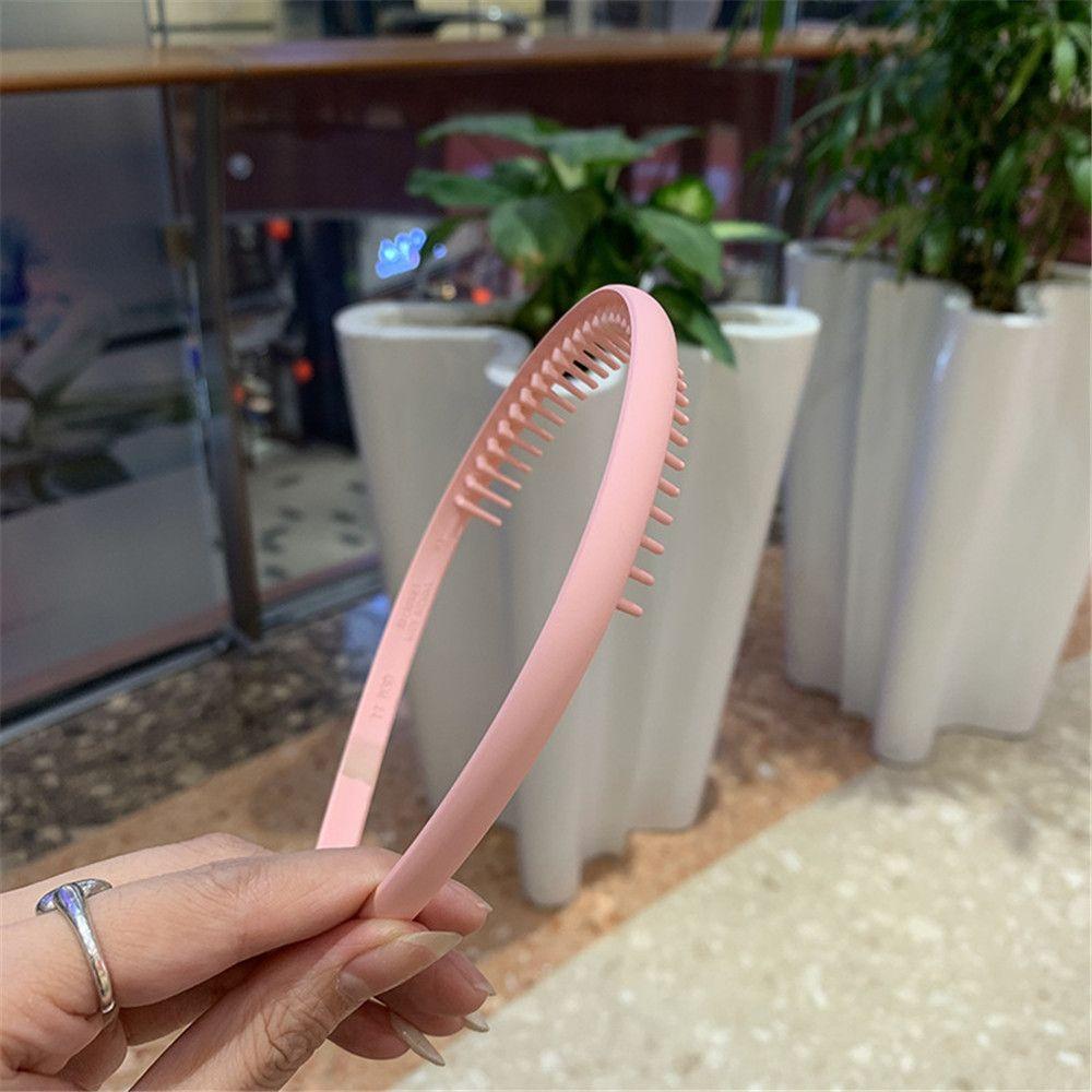 Hair Accessories Solid Color Matte Headband Non-slip Toothed Hair Band