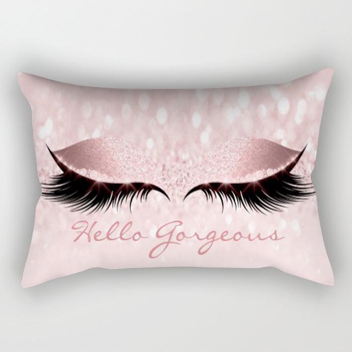 Eyelash Pillow Case European and American Fashion Sleep Waist Pillow Case Living Room Sofa Cushion Pillow Core