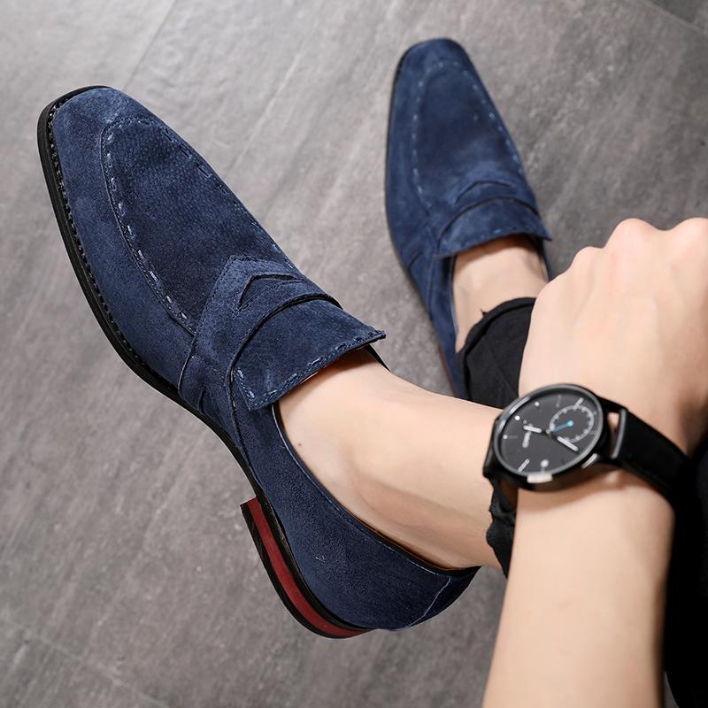 NEW Men Suede Loafers Comfortable Flat Casual Shoes Men Breathable Slip-On Soft Leather Driving Shoes Moccasins