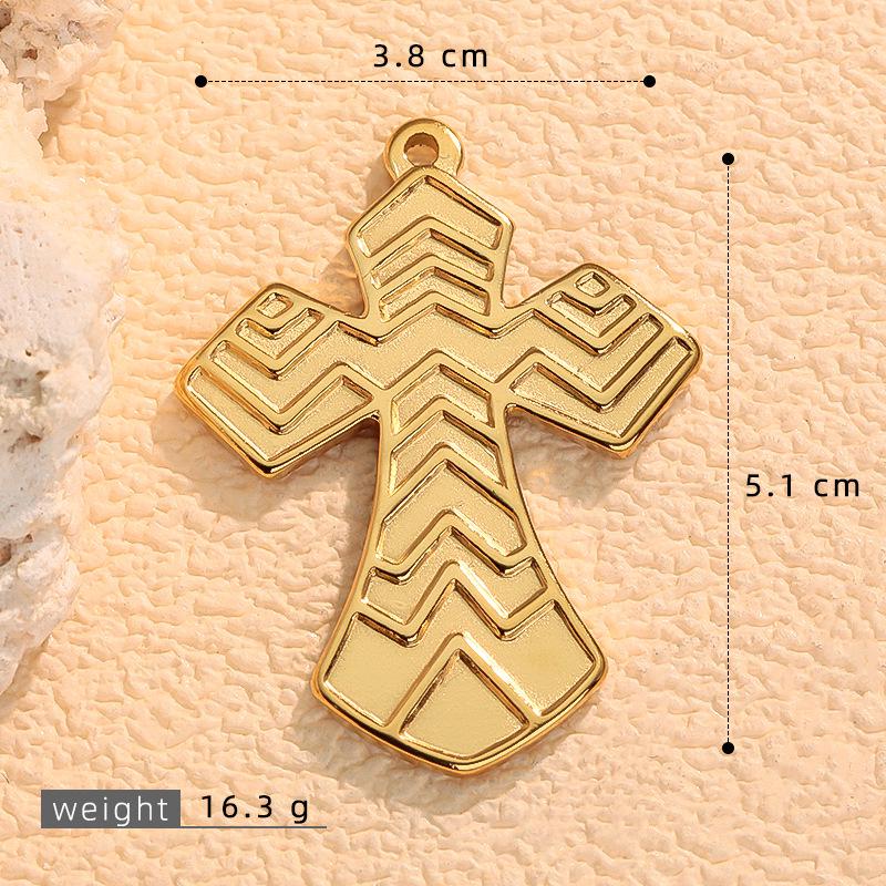 European & American Fashion Stainless Steel Cross Pendant Clavicle Chain - Non-Fading Women's Light Luxury Sweater Accessory