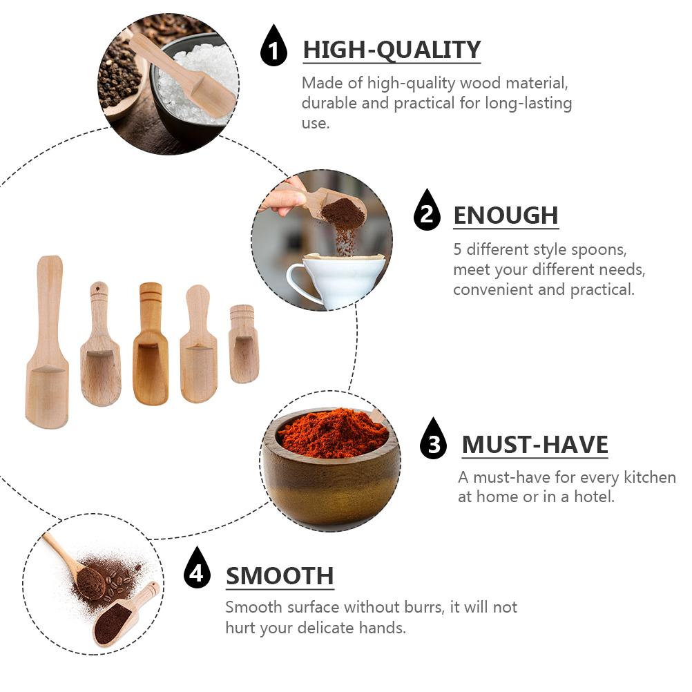 10 Pcs Small Wooden Scoop Bath Salt Seasoning Spoon Tea Small Salt Spoon Coffee Flour Candy Spoon Kitchen Tool Eco Friendly