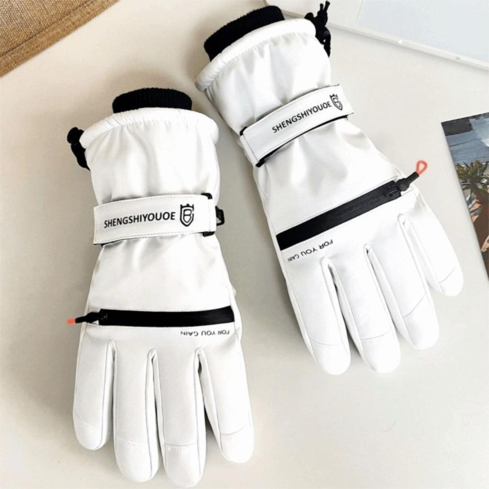 Thicken Winter Ski Gloves Plush Gloves Warm Snowboard Gloves Men