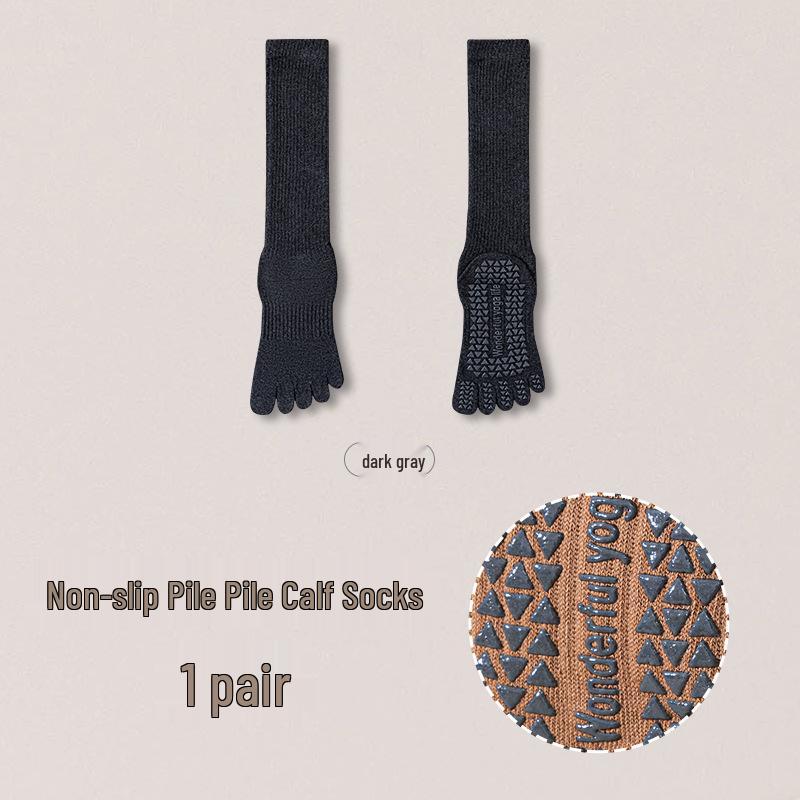 Vijf-Teen Antislip Over-de-Knie Pilates & Yoga Sokken voor Dames - Herfst/Winter Fitness Stijl