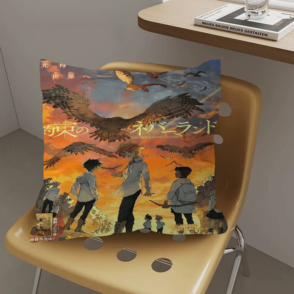 Cartoon The Promised Neverland Pillow Cover Sofa Cushion Cover Home Room Decoration Children Gift