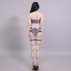 Sexy Women Bandage Shiny HIgh Stockings Lingerie Fishnet Stockings Thigh-High Studded Thigh High Leg Strappy Tights Candy Color