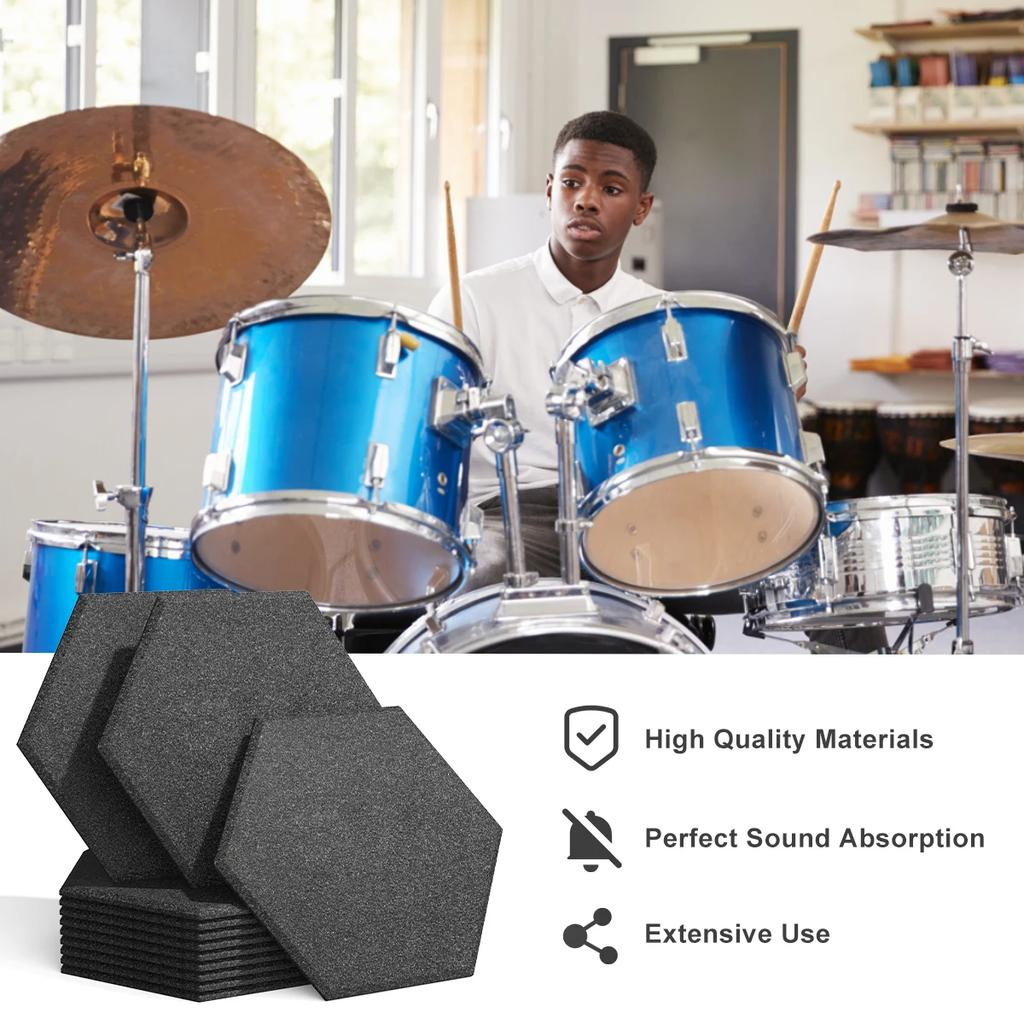 12 stücke Akustische Baumwolle Schalldichte Schaum Pad Wand Aufnahme Studios Büros Sound Absorber Isolierung Panels Akustische Schaum Matte