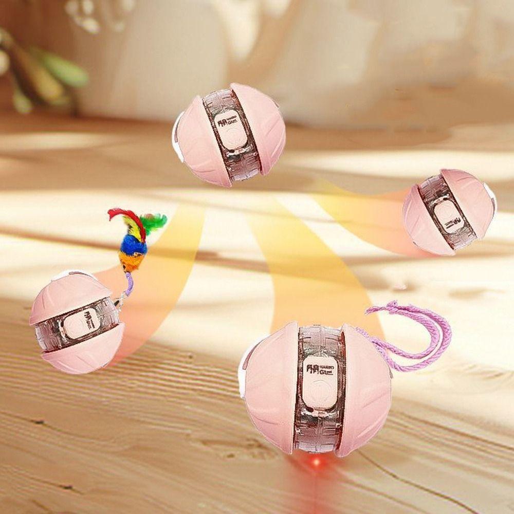 USB Rechargeable Infrared Automatic Rolling Ball Detachable Cord Automatic Teasing Cat Toys  Indoor