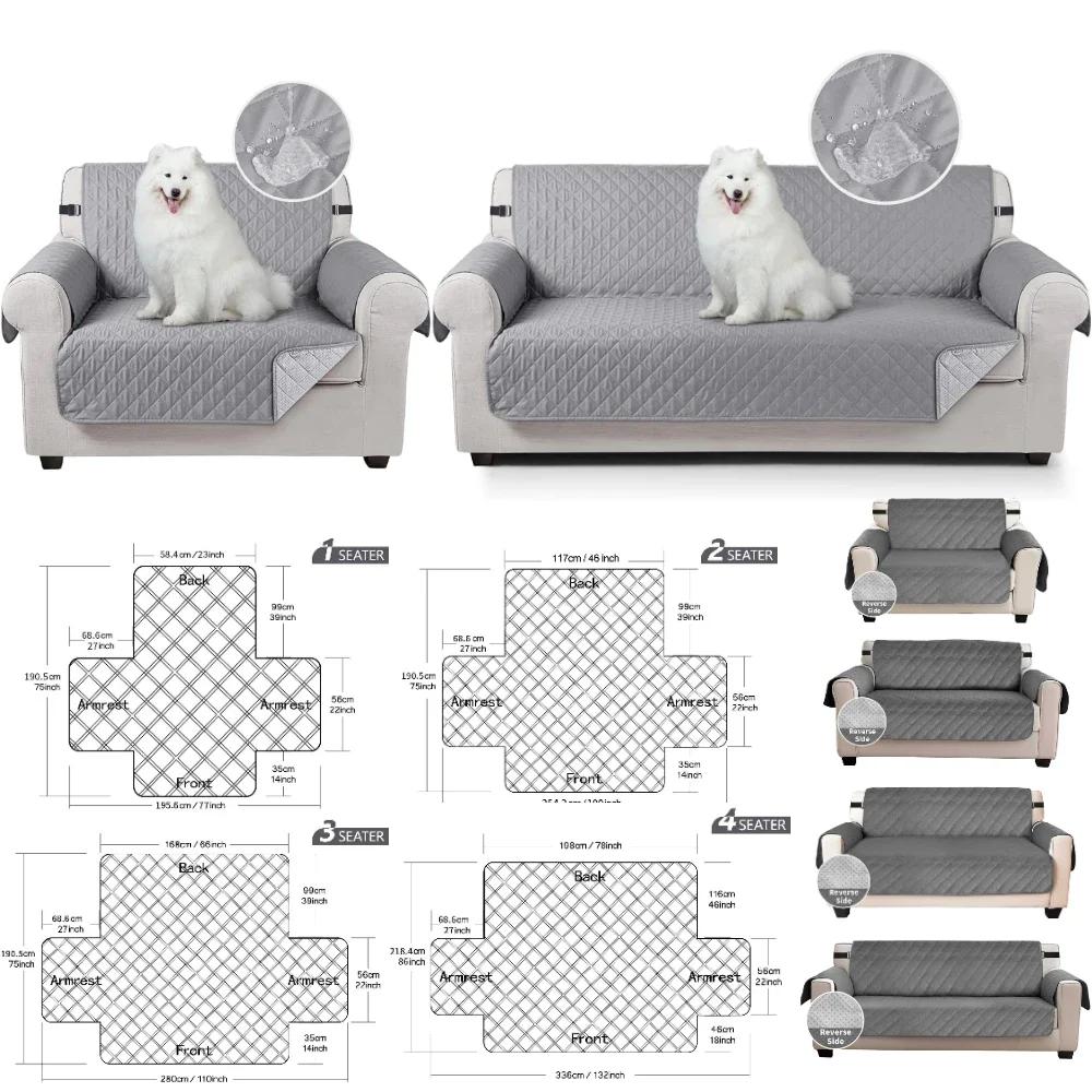 100% Waterproof Couch Covers Sofa Cover Non-Slip Sofa Slipcover with Elastic Straps Sofa Protector Furniture Cover for Pets Dogs