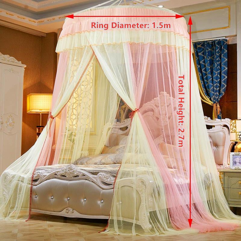 Summer New Luxury Mosquito Net Princess Elegant Bedding Curtains Dome Hanging Bedding Canopy Two-color Anti Insect Tent