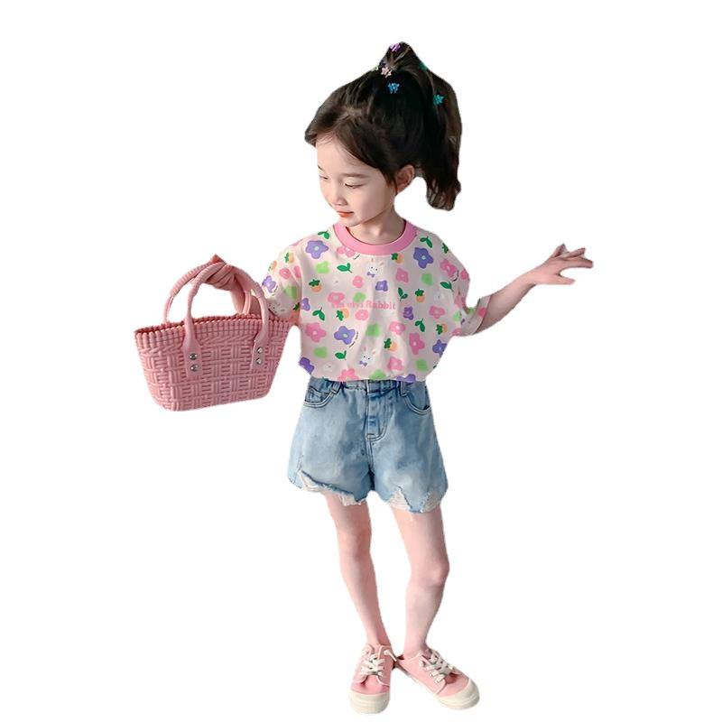 Футболки с короткими рукавами для девочек. Летняя одежда. Детские летние рубашки — фото 6