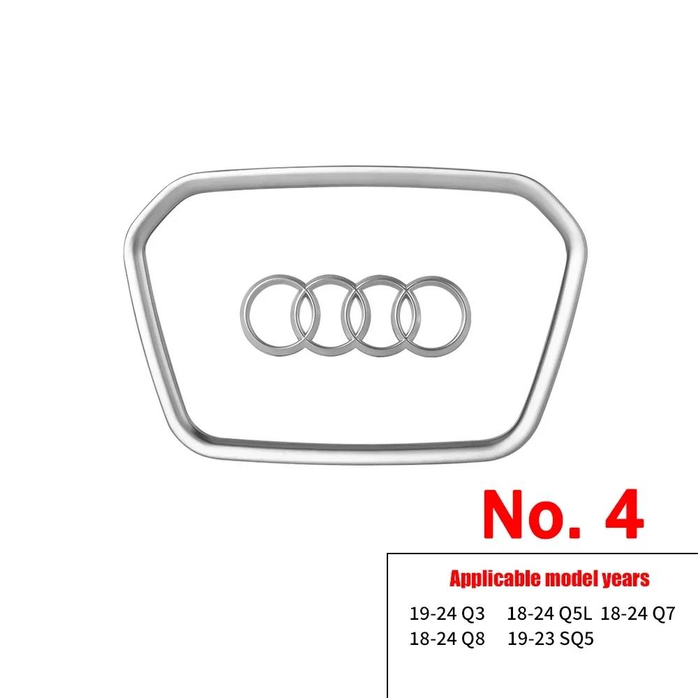For Audi  A3 A4 B8 8P B9 8V A5 A6 C7 A7 Q3 Q5 Q7 Automobile Steering Wheel Logo Bright Frame Strip Electroplated Emblem