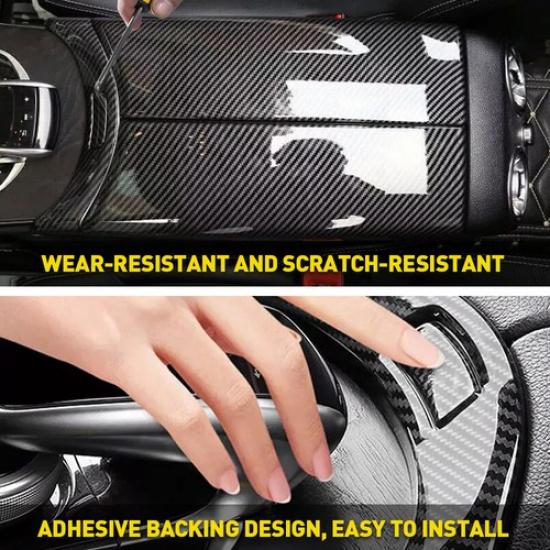 Carbon Fiber Console Armrest Button Trim Fits Mercedes Benz C Class W205 2015-20