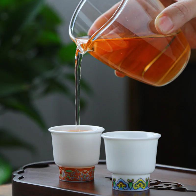 6PCS Jade Porcelain Master Cup, with Chinese Kung Fu tea set, small size, household white porcelain tea cup